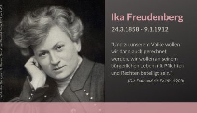 „Es ist so was Lebendiges drum“ – Die Frauenrechtlerin Ika Freudenberg (1858-1912)